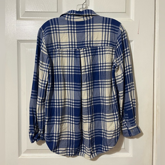American Eagle Outfitters Blue and White Plaid Shirt - Picture 3 of 3